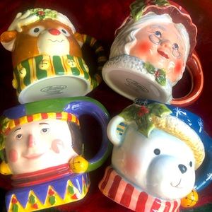 Tis The Season Ceramic Christmas Mugs for 4